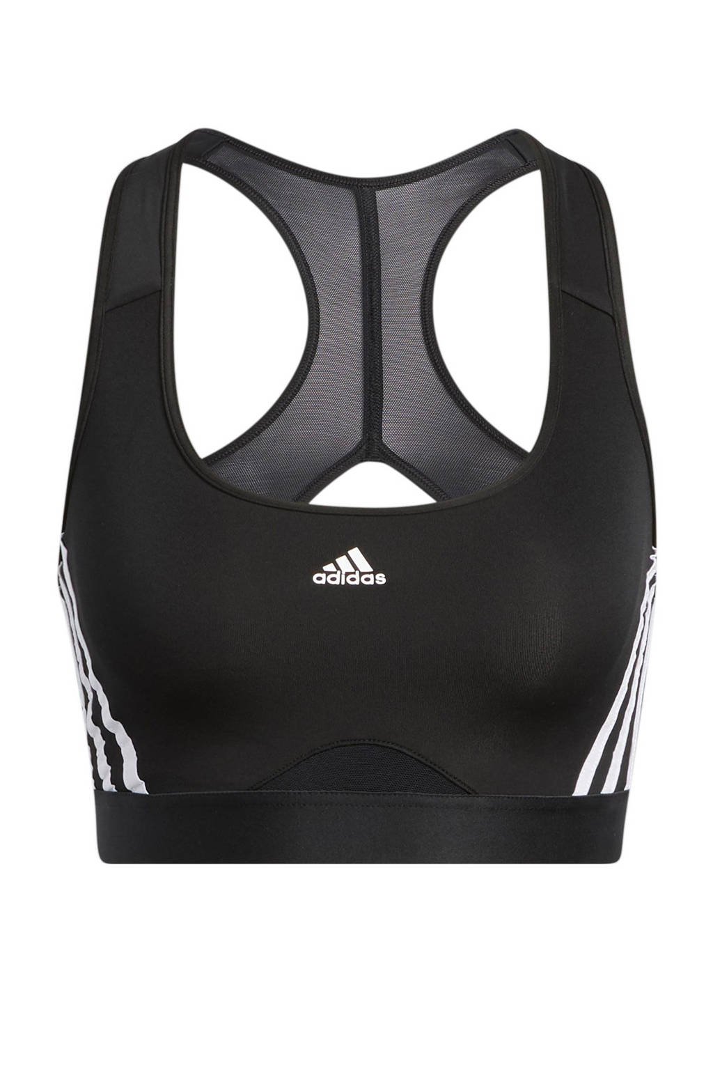adidas Performance level 3 sportbh zwart/wit, Zwart/wit