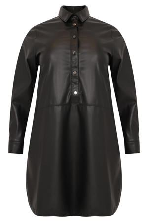 imitatieleren jurk FAUX LEATHER zwart