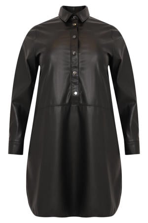 imitatieleren jurk FAUX LEATHER zwart