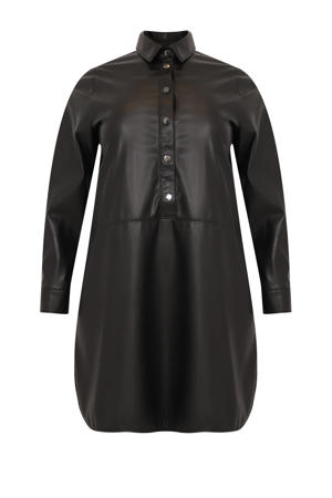 imitatieleren jurk FAUX LEATHER zwart