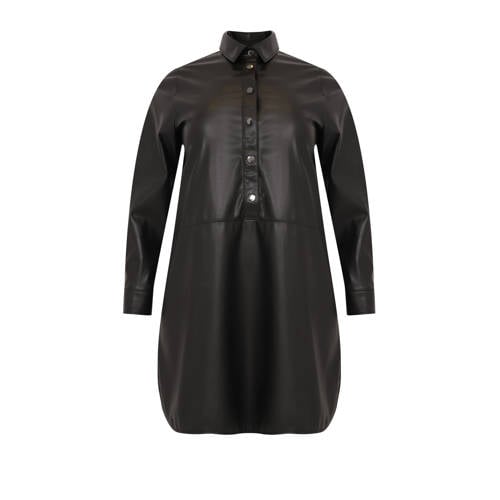 YOEK imitatieleren jurk FAUX LEATHER zwart afbeelding