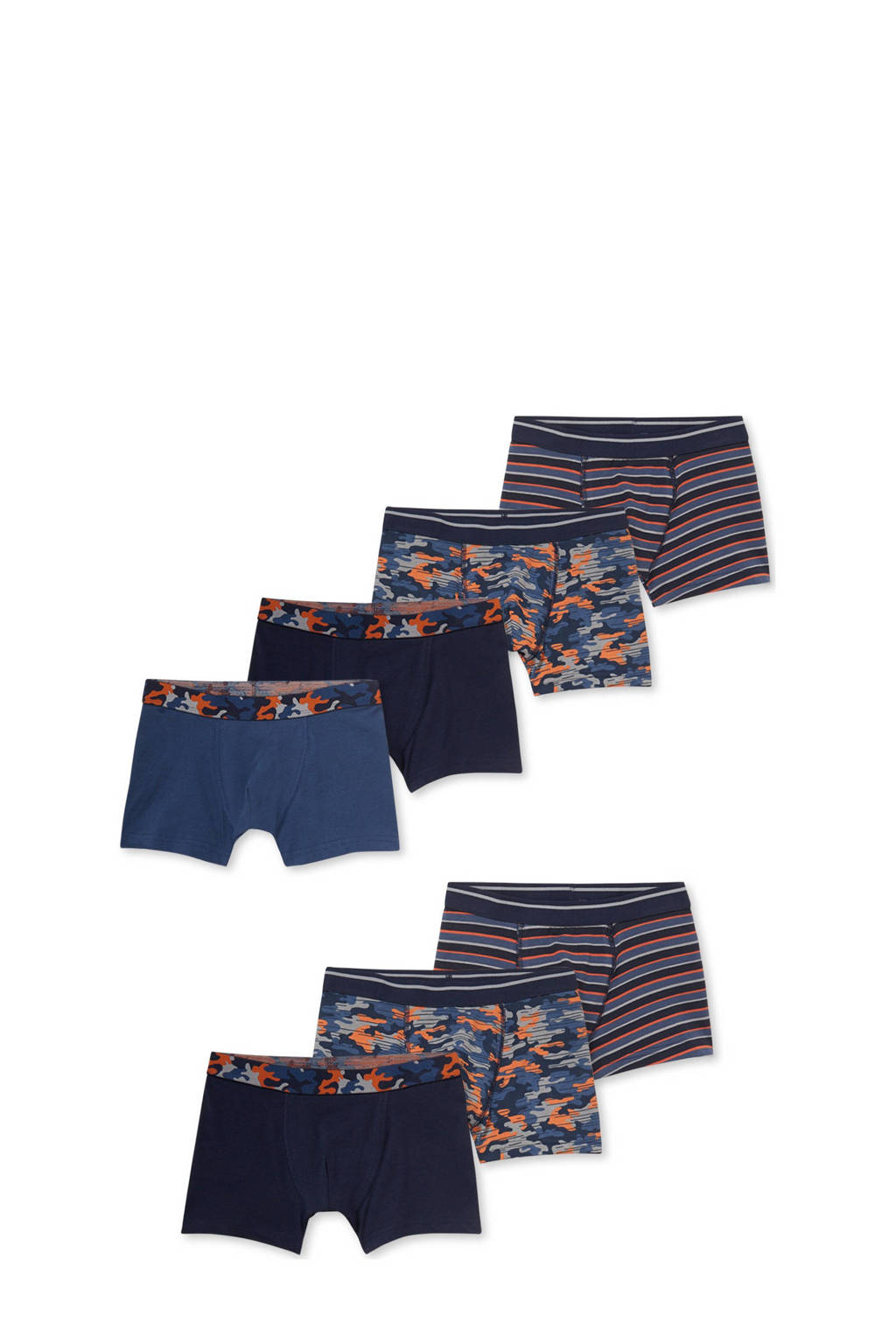 C&A boxershort - set van 7 blauw/oranje, Donkerblauw