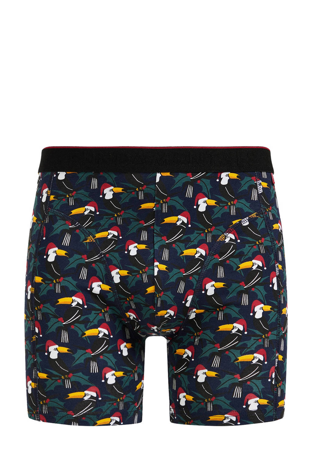WE Fashion boxershort met kerst print, Donkerblauw