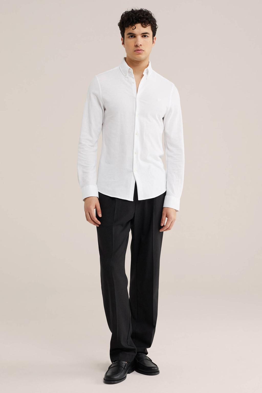 WE Fashion slim fit overhemd met stretch wit