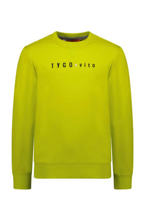 sweater met tekst geel