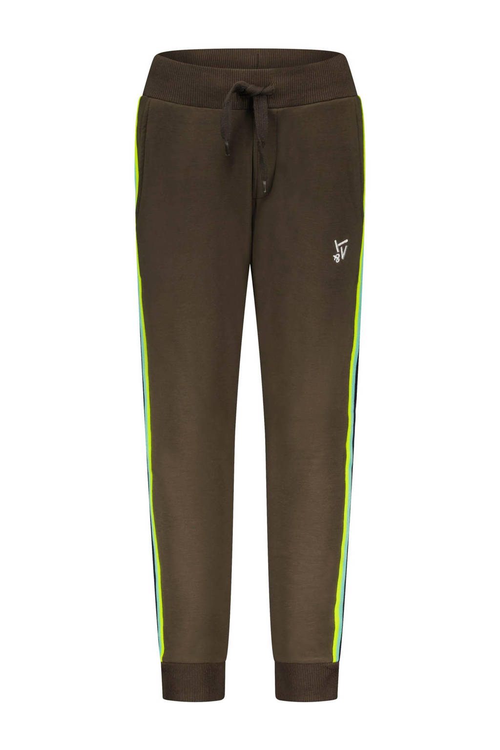 Groene jongens TYGO & vito slim fit joggingbroek van sweat materiaal met regular waist, elastische tailleband met koord en logo dessin