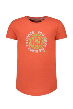 T-shirt met printopdruk oranje