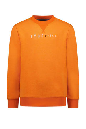 sweater met tekst oranje