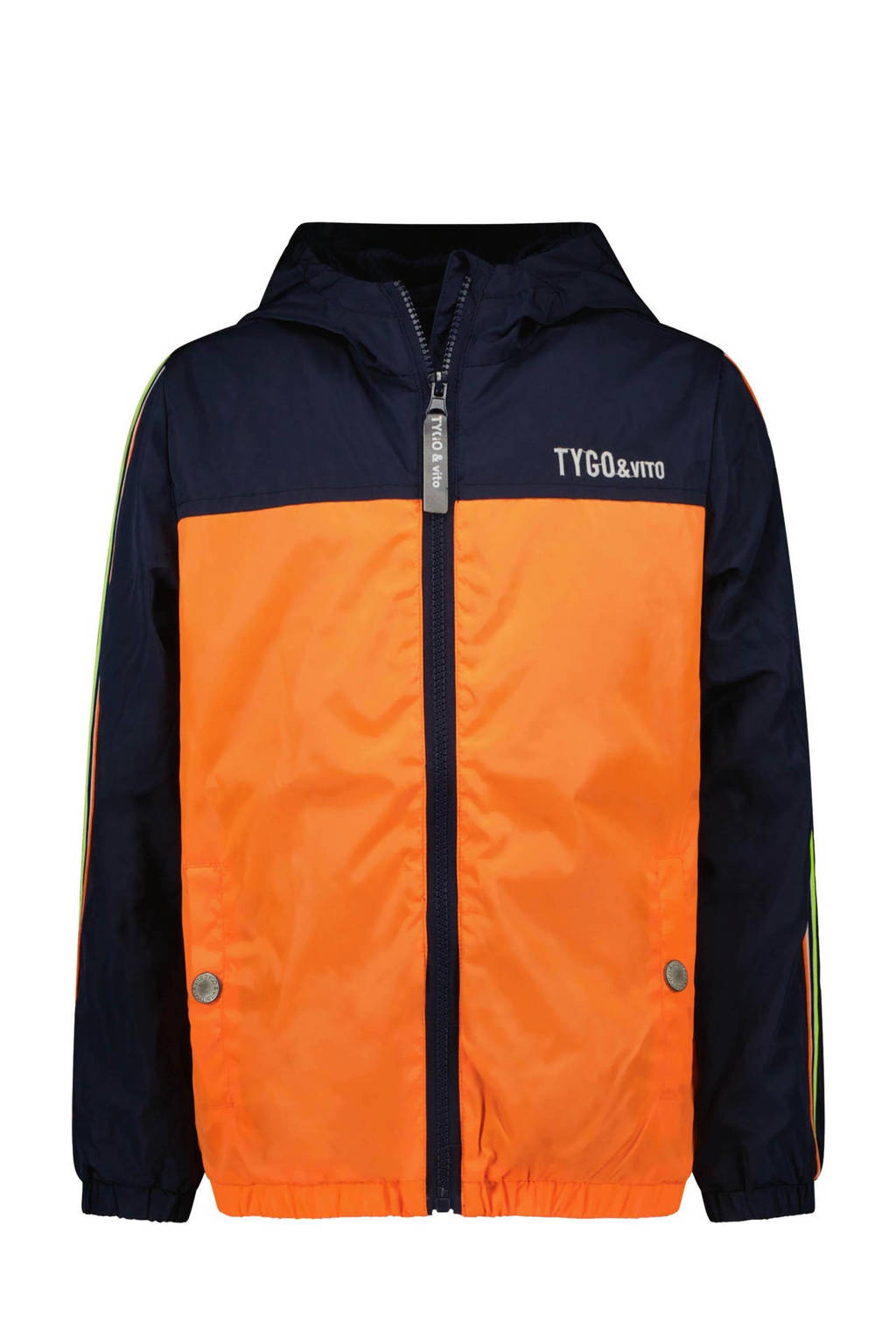 kamp Derbevilletest Registratie TYGO & vito zomerjas van gerecycled polyester oranje/donkerblauw | wehkamp