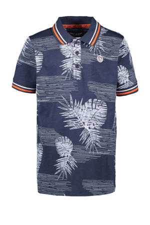 polo Doeyd met all over print donkerblauw