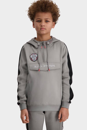 unisex hoodie grijs/zwart
