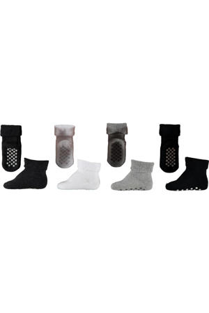 sokken met anti-slip nopjes - set van 4 multi