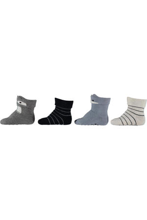 sokken met print - set van 4 blauw