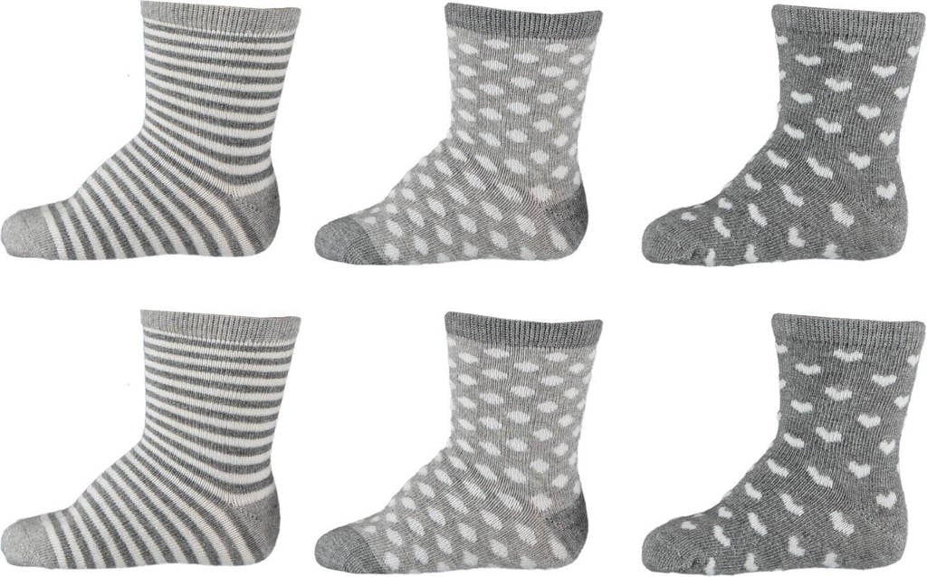 Apollo sokken - set van 6 grijs/wit, Grijs/wit