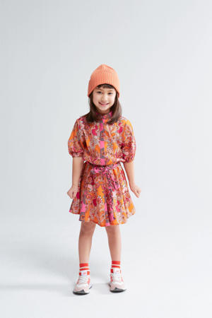jurk Paisley met paisleyprint roze/oranje