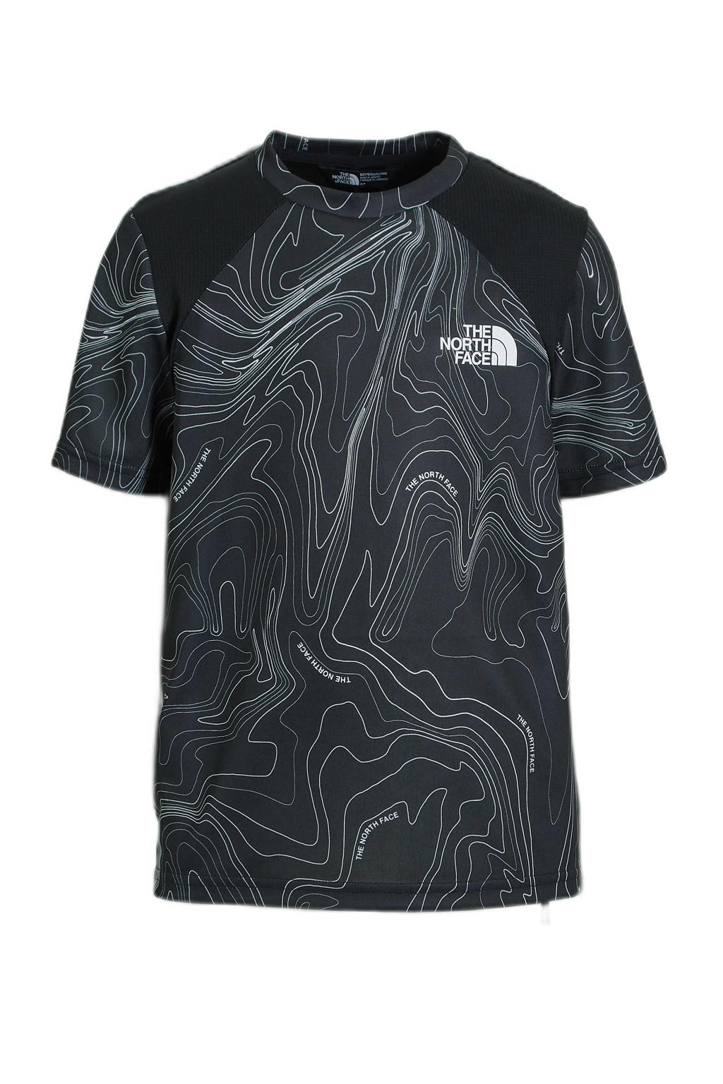 The North Face T-shirt met all over print zwart