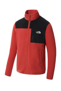 Rood en zwarte heren The North Face outdoor jas Homesafe van gerecycled polyester met lange mouwen, opstaande kraag en rits met windvanger
