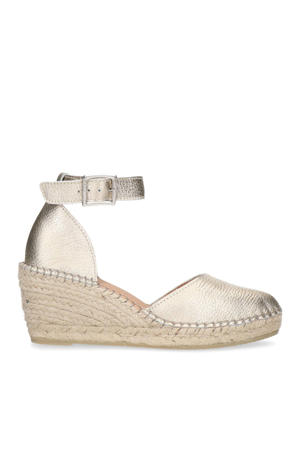 leren espadrilles goud