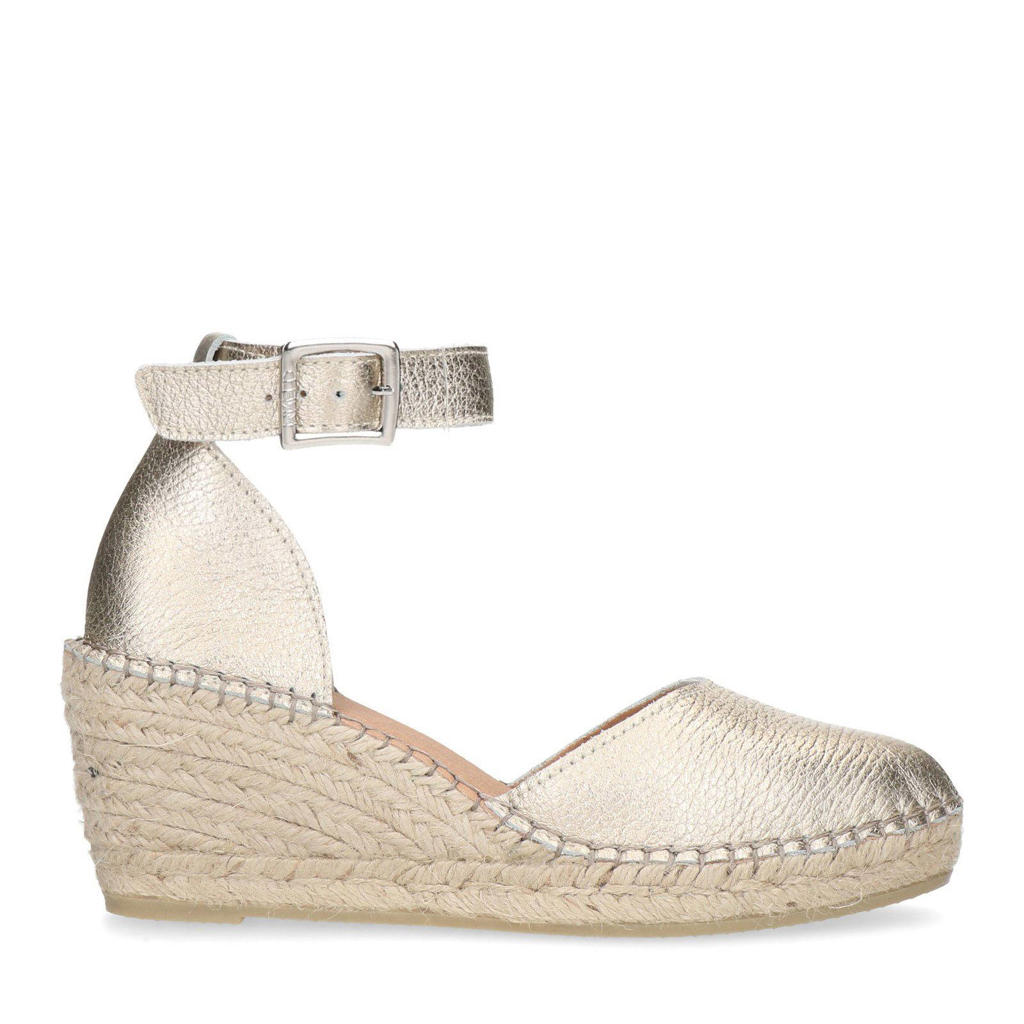 Gouden dames Manfield leren espadrilles