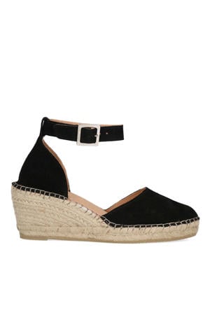 suède espadrilles zwart