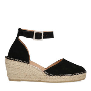 suède espadrilles zwart