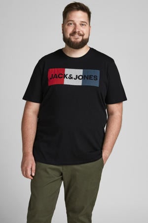 T-shirt JJECORP Plus Size met logo black