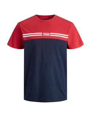 T-shirt JJSTEVE TEE SS PS Plus Size met logo true red