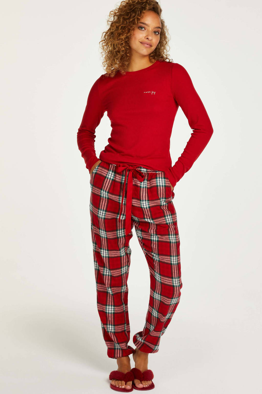 Hunkemöller pyjamatop rood, Rood