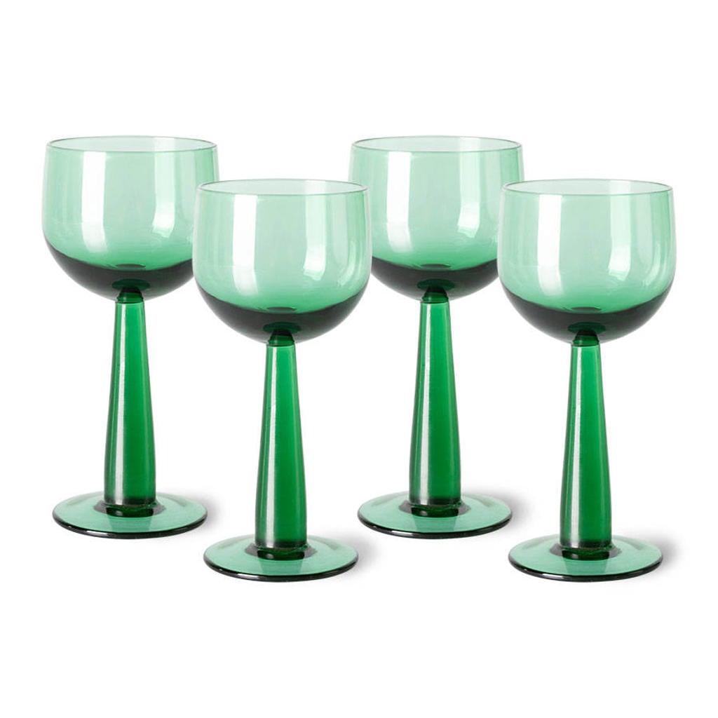 HKLIVING wijnglas the emeralds (set van 4)
