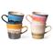 HKLIVING americanokopje 70s (Ø8,5 cm) (260 ml) (set van 4)