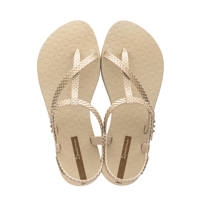 Beige en gouden dames Ipanema Class Wish sandalen van duurzaam gerecycled materiaal met drukknoop en printopdruk