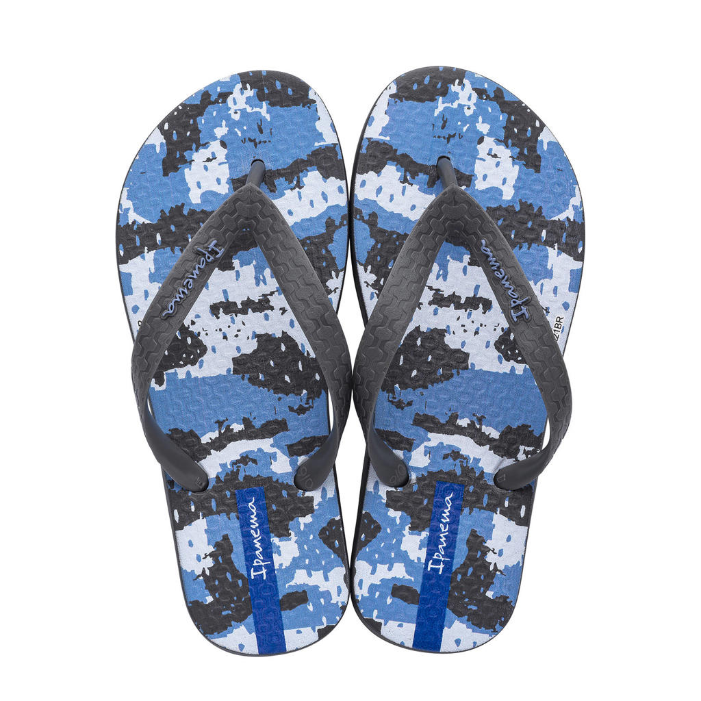 Antraciet en blauwe jongens Ipanema Temas teenslippers van duurzaam gerecycled materiaal 