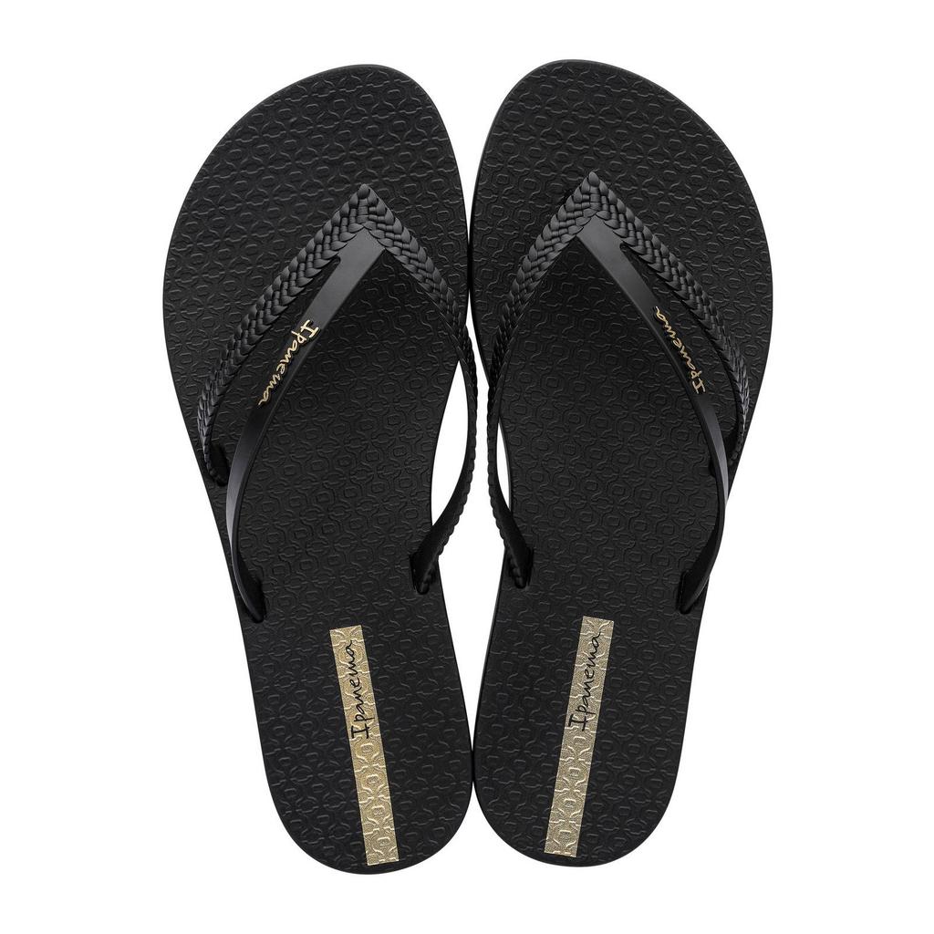 Zwarte dames Ipanema Bossa teenslippers van rubber