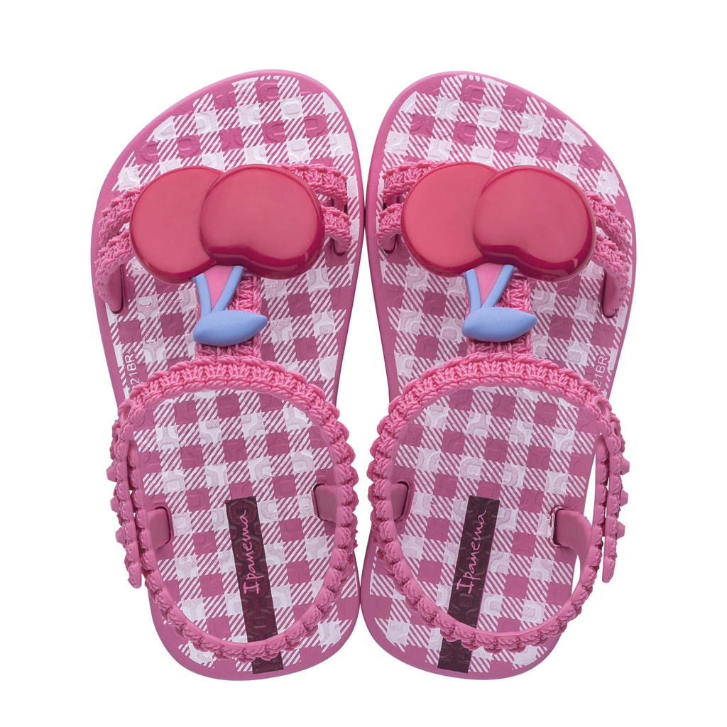 Roze en fuchsia meisjes Ipanema My First Ipanema VII sandalen van rubber met drukknoop