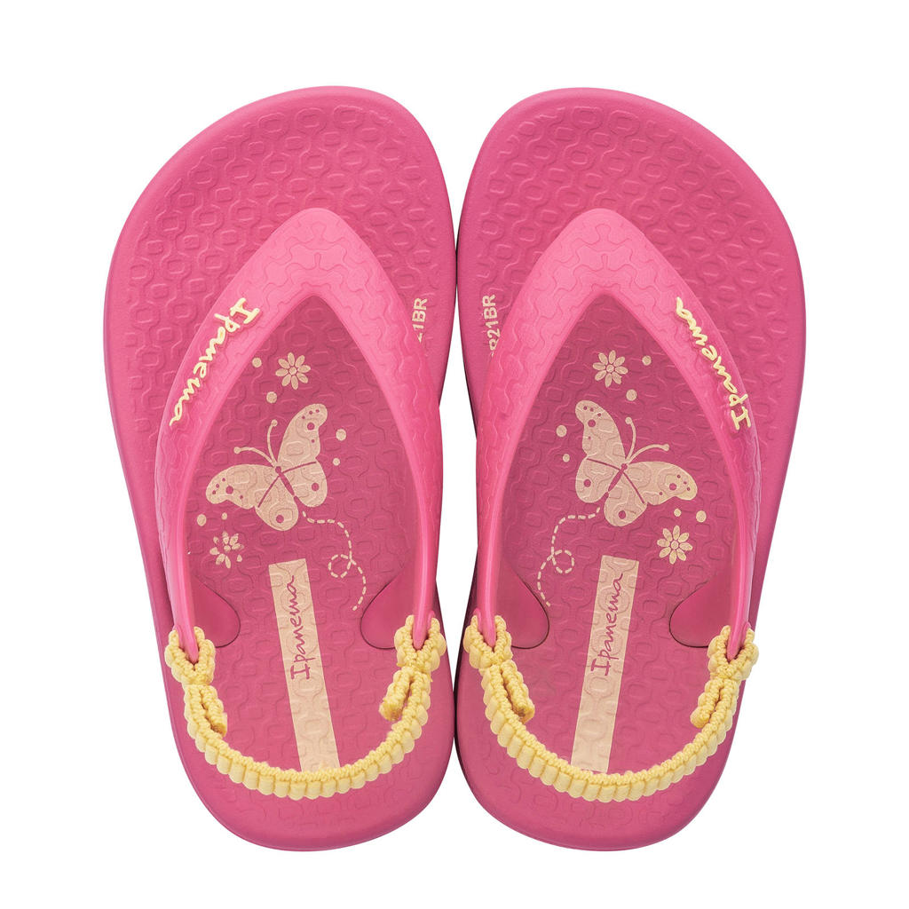 Roze en blauwe jongens en meisjes Ipanema Anatomic Soft Baby sandalen van duurzaam gerecycled materiaal met elastische inzet