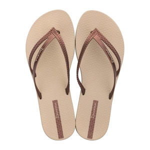 Bossa teenslippers beige/koper