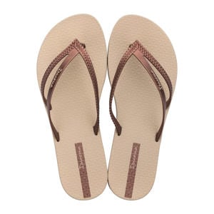 Bossa teenslippers beige/koper
