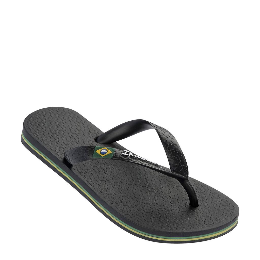 Zwarte jongens en meisjes Ipanema Classic Brasil teenslippers van 100% rubber