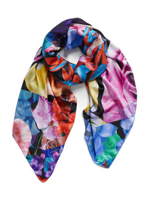 sjaal met bloemenprint multi