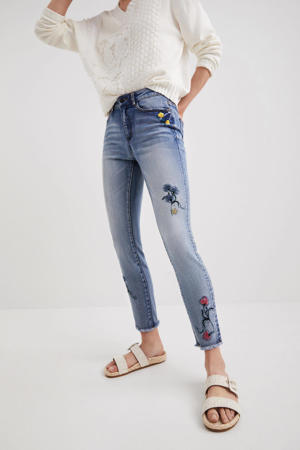 cropped skinny jeans denim medium wash