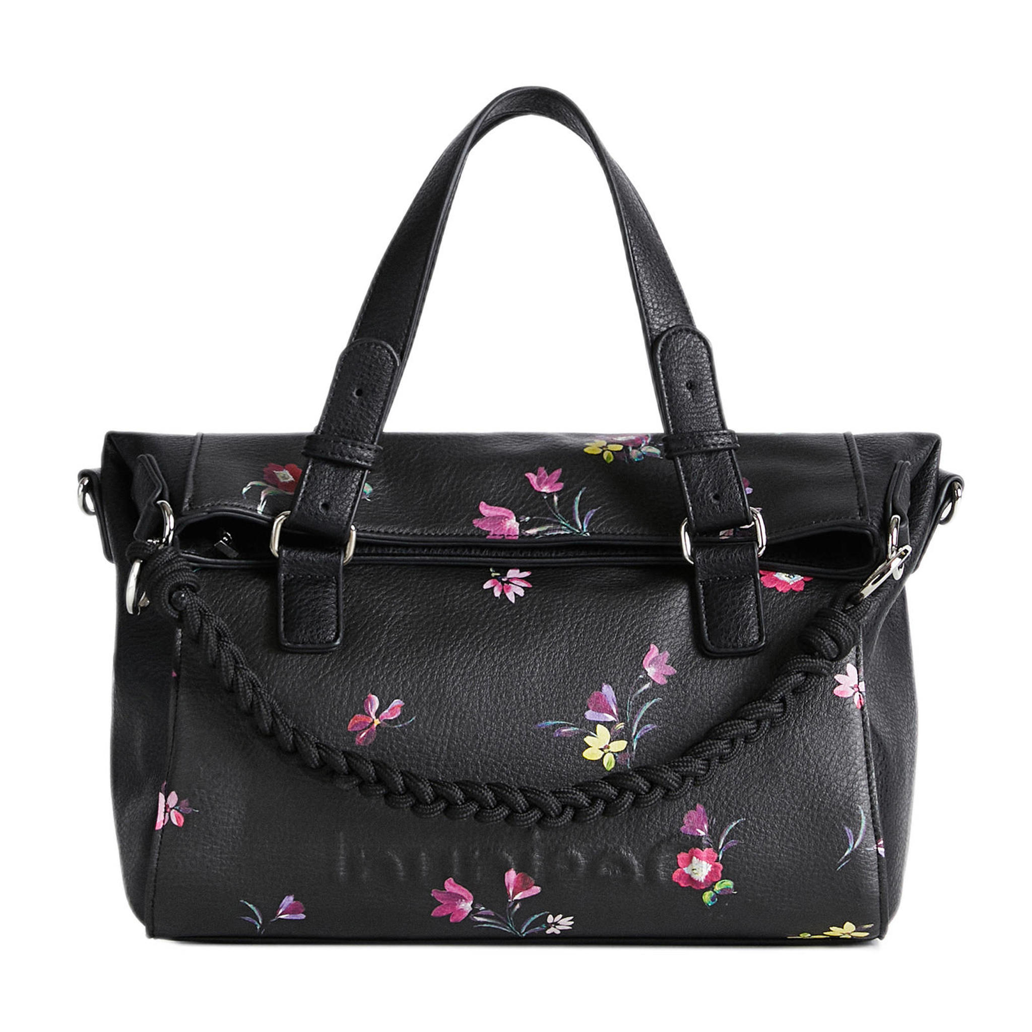 Desigual handtas met all-over bloemenprint zwart | wehkamp