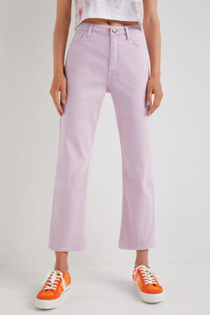 cropped high waist straight fit jeans lila