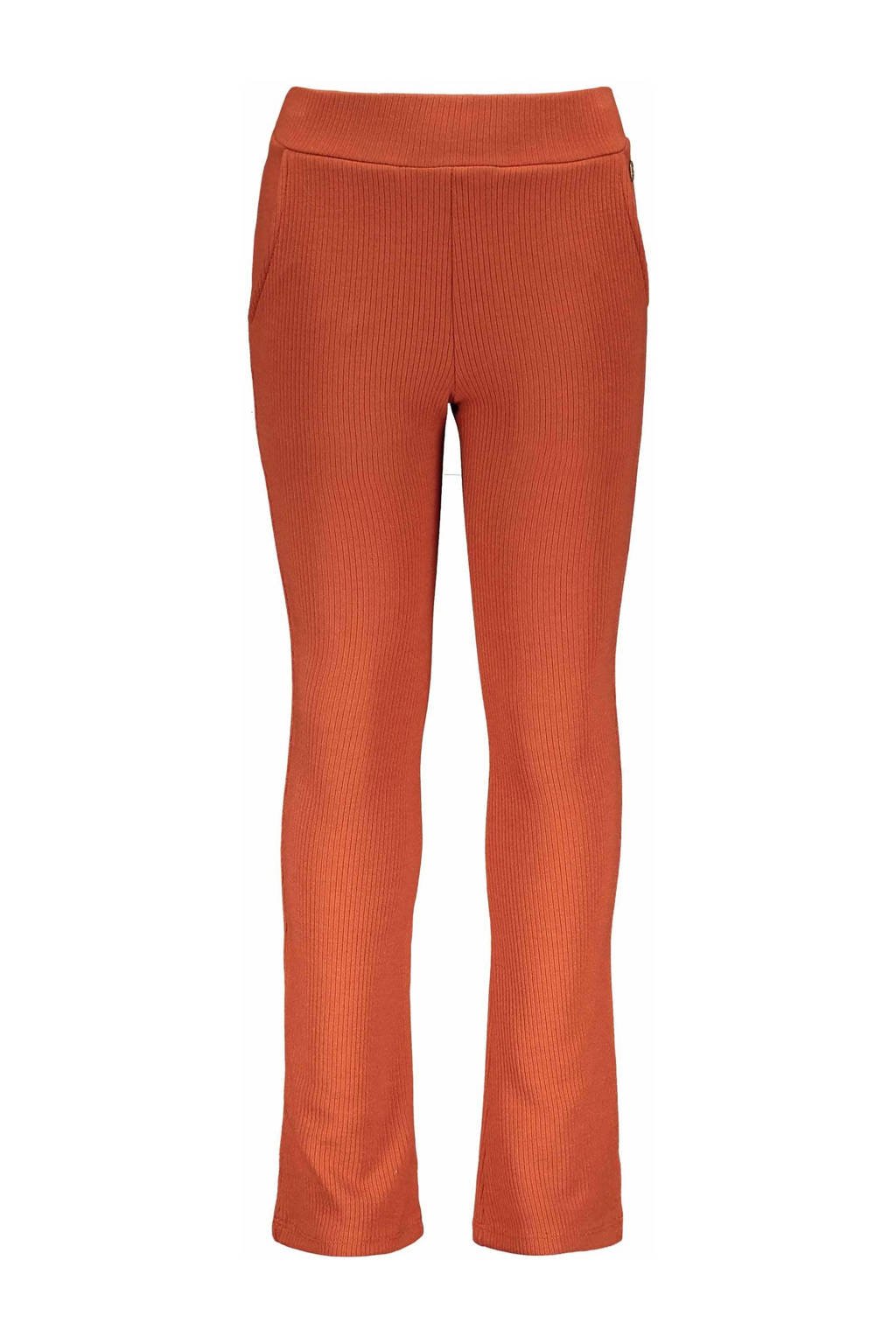 Like Flo flared broek met textuur oranje