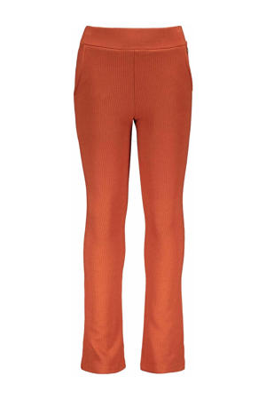 flared broek met textuur oranje
