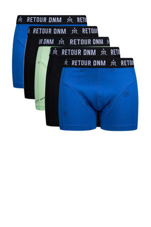   boxershort Brecht - set van 5 blauw/zwart/lichtgroen