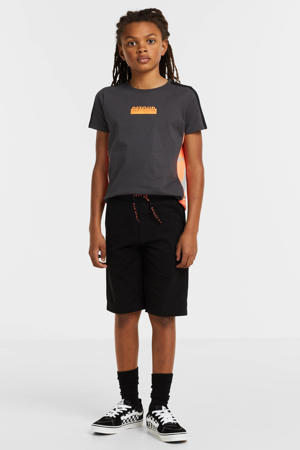 T-shirt Nox antraciet/oranje/zwart