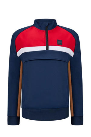 sweater Lennert donkerblauw/rood/wit