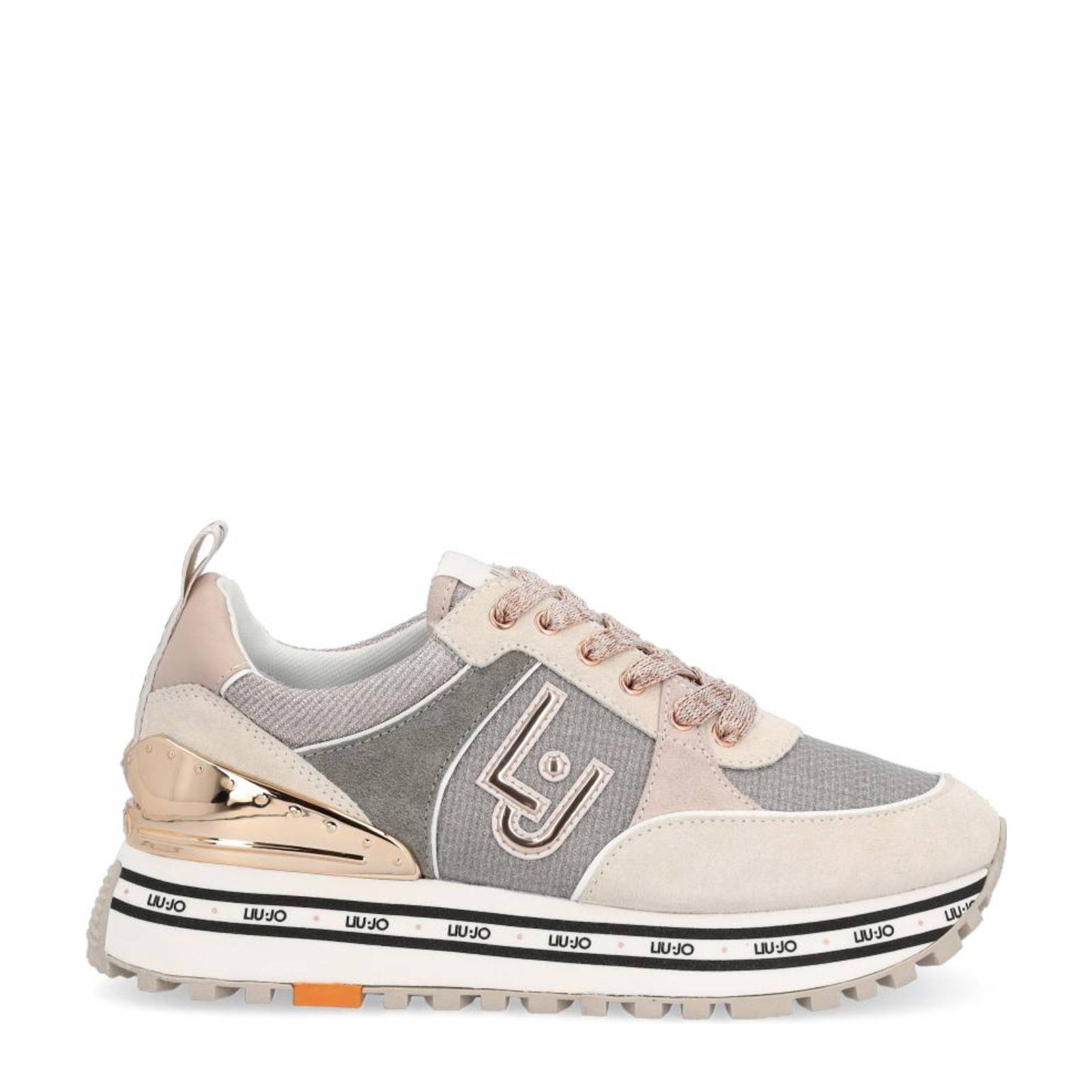 Liu Jo leren sneakers beige/grijs | wehkamp
