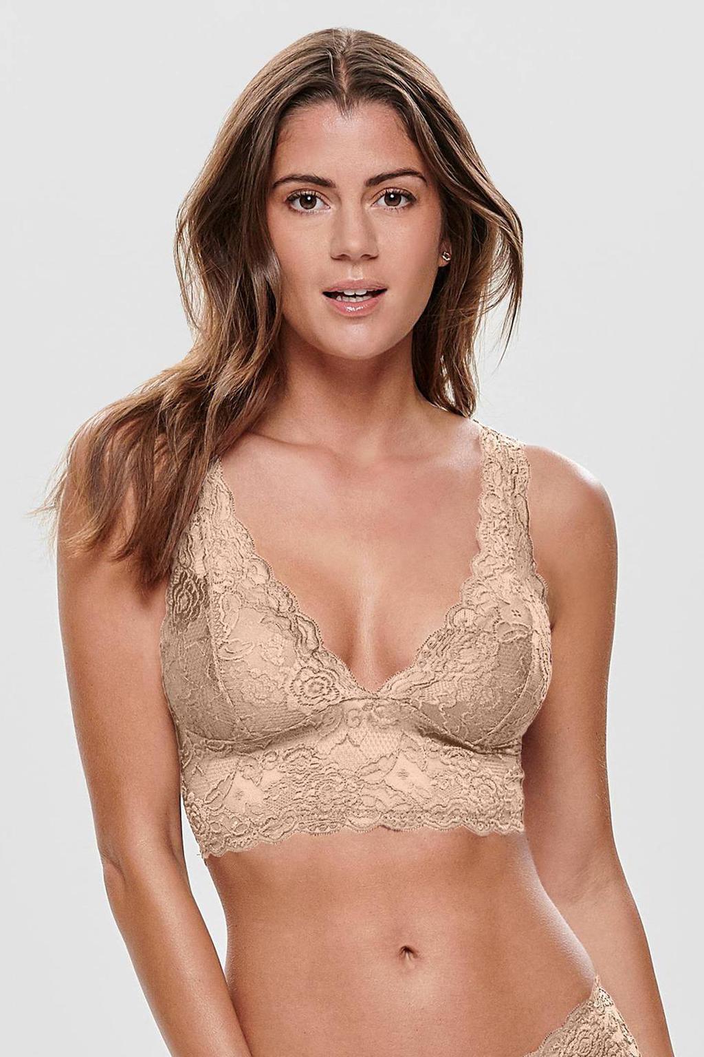 ONLY voorgevormde bralette ONLCHLOE beige