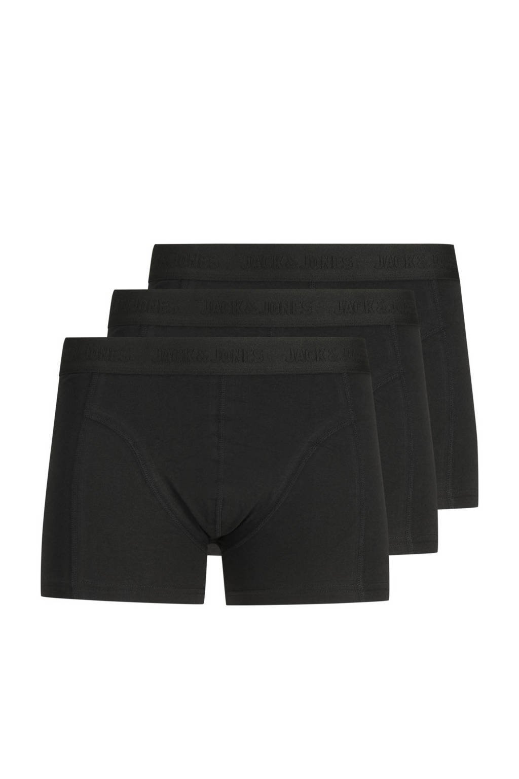 JACK & JONES PLUS SIZE boxershort JACWAISTBAND (set van 3), Zwart